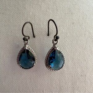 Silver and Blue Teardrop Earrings